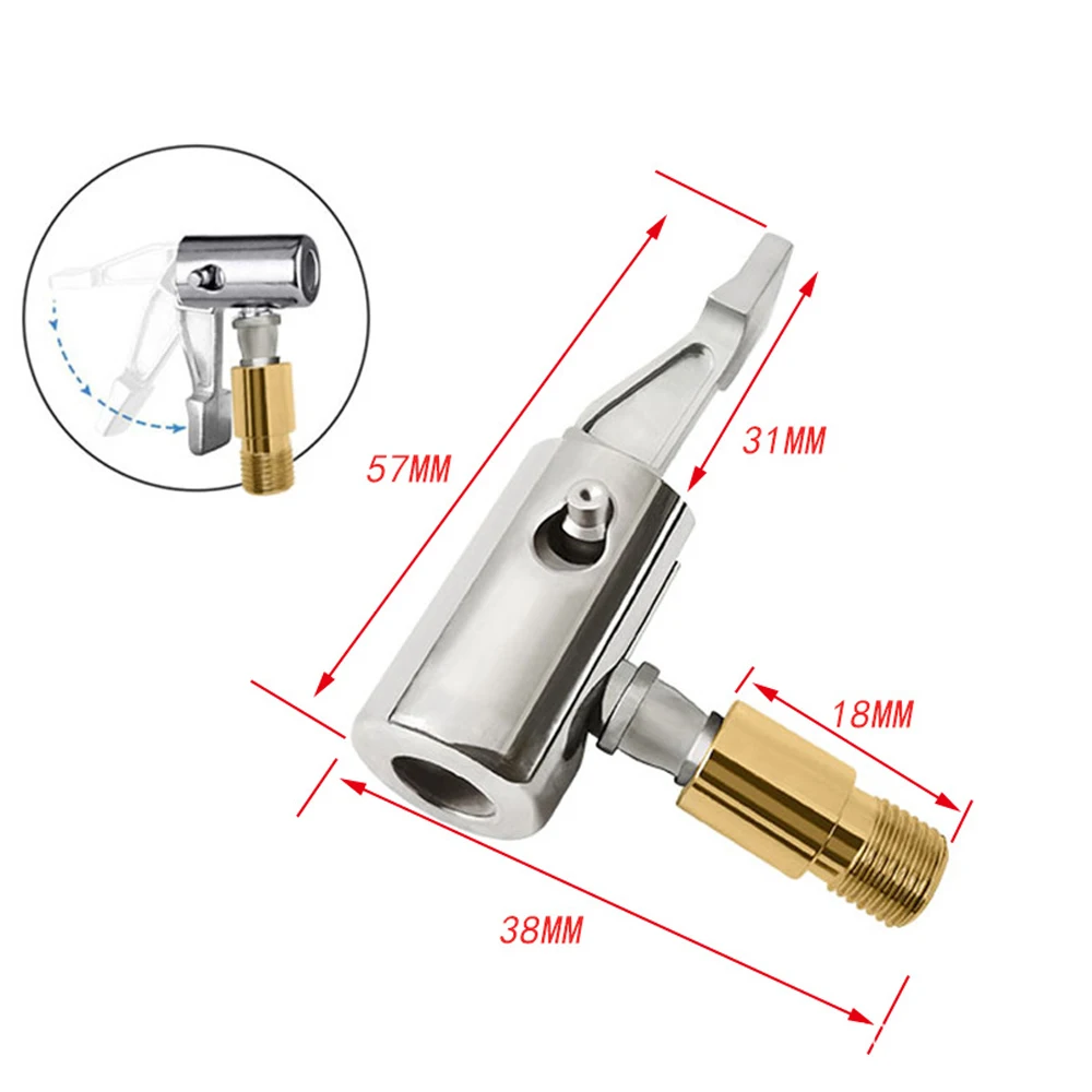 Portable Inflatable Tire Pump Chuck with Barb Connector 5