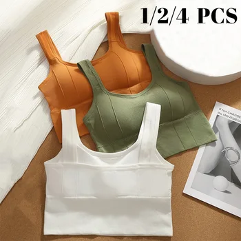 1/2/4Pcs Sports Bra Anti-Sweat Fitness Top Women Seamless Yoga Bra Shockproof Crop Top Push Up Sport Bra Gym Workout Top 1