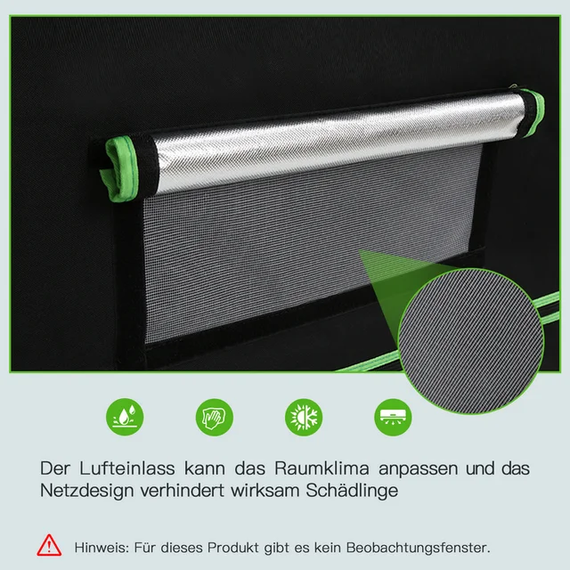 Üvegházhatású Ültetés Sátor Gyors Növekedés A Növények Fekete Ültetési Doboz Beltéri 600D Reflektív Mylar Grow - Image 3