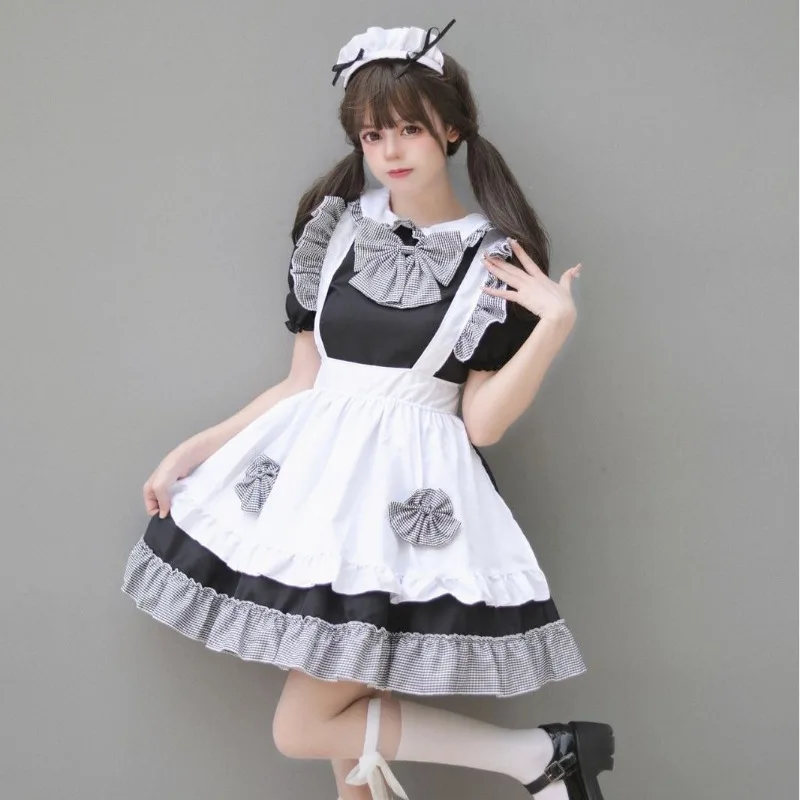 Anime Kawaii Maid Lolita Cosplay Cartoon Japanese Soft Sister Dress Cute Dress Ruffles Bow Princess Tutu