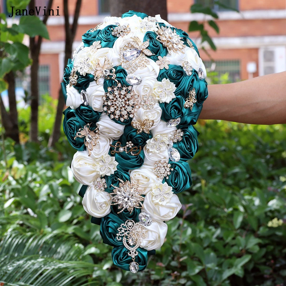 janevini-ramos-de-flores-verdes-oscuras-de-cristal-de-lujo-rosas-artificiales-de-saten-en-cascada-ramo-de-boda-para-novia