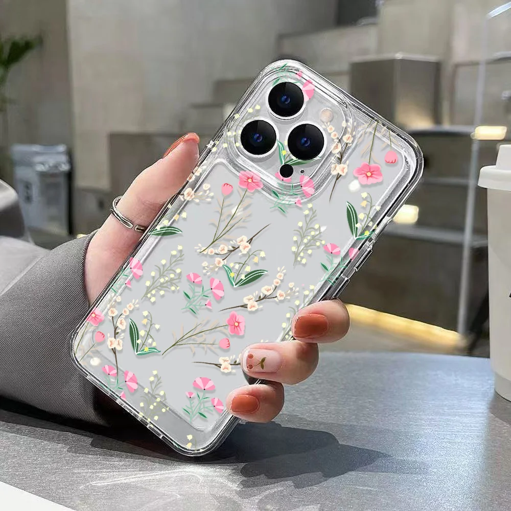 Premium Transparent Floral TPU Silicone Case - Soft and Elegant Protection