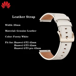 Elegant 20mm Silicone and Leather Wrist Watch Band Bracelet - GT2 42mm (GT3 Forsty White)