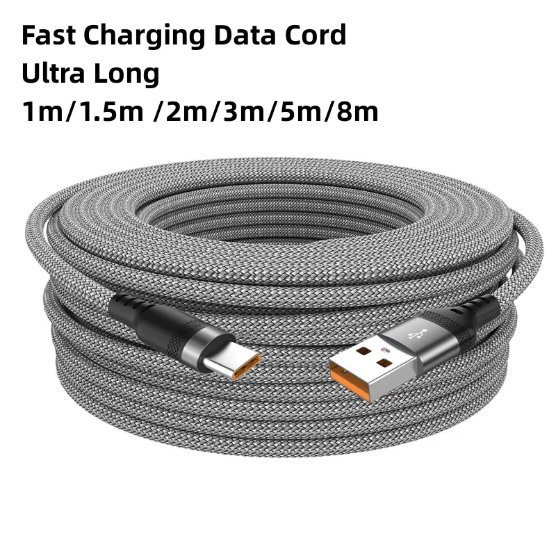 6A Extended USB TYPEC Cable Braided Data Cable for Samsung Huawei