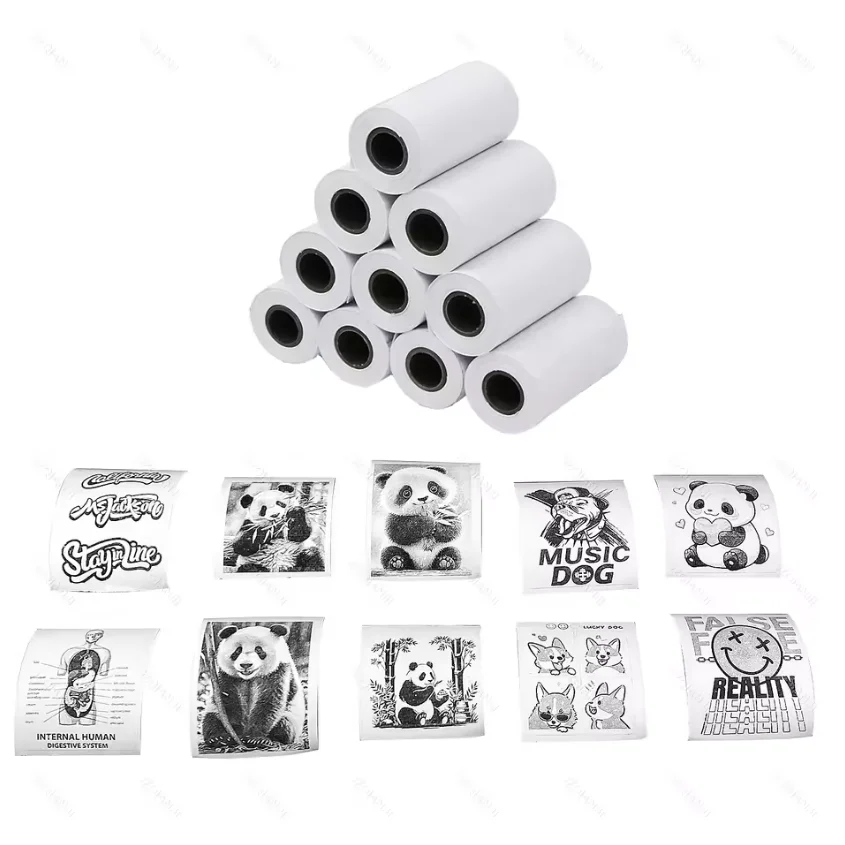 Thermal Camera Print Paper - 5 Rolls for Mini Printer and Kids Camera
