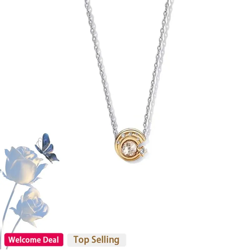 New Hot Selling High Quality Original Women's 925 Sterling Silver Heart Necklace Set DIY Pendant Jewelry Fashion Sweet Style