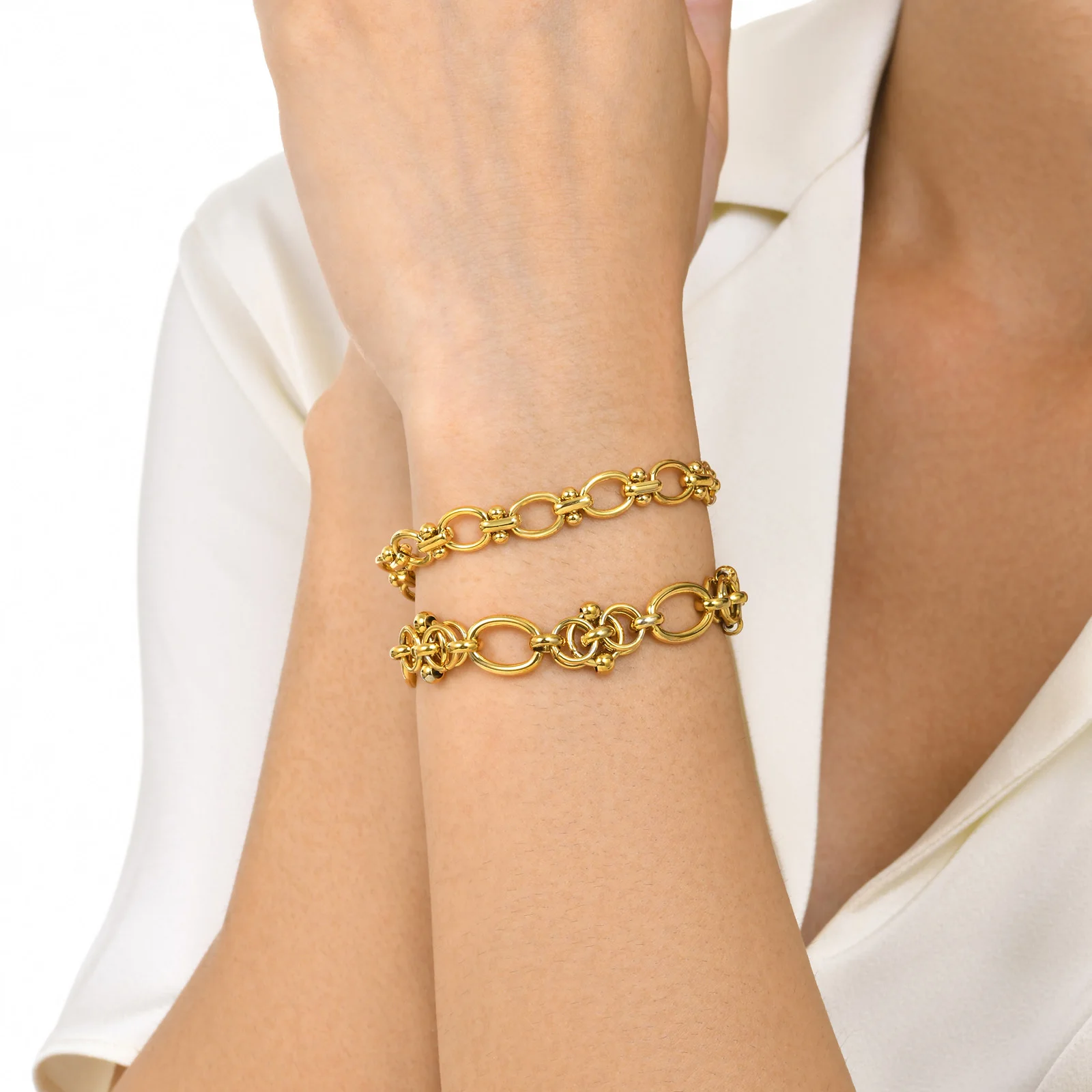 ●VVV● Funky Mix Bold Chain Surgical Bracelet 25SSBC018SVF Designer fashion, Seoul-fully created | W Concept