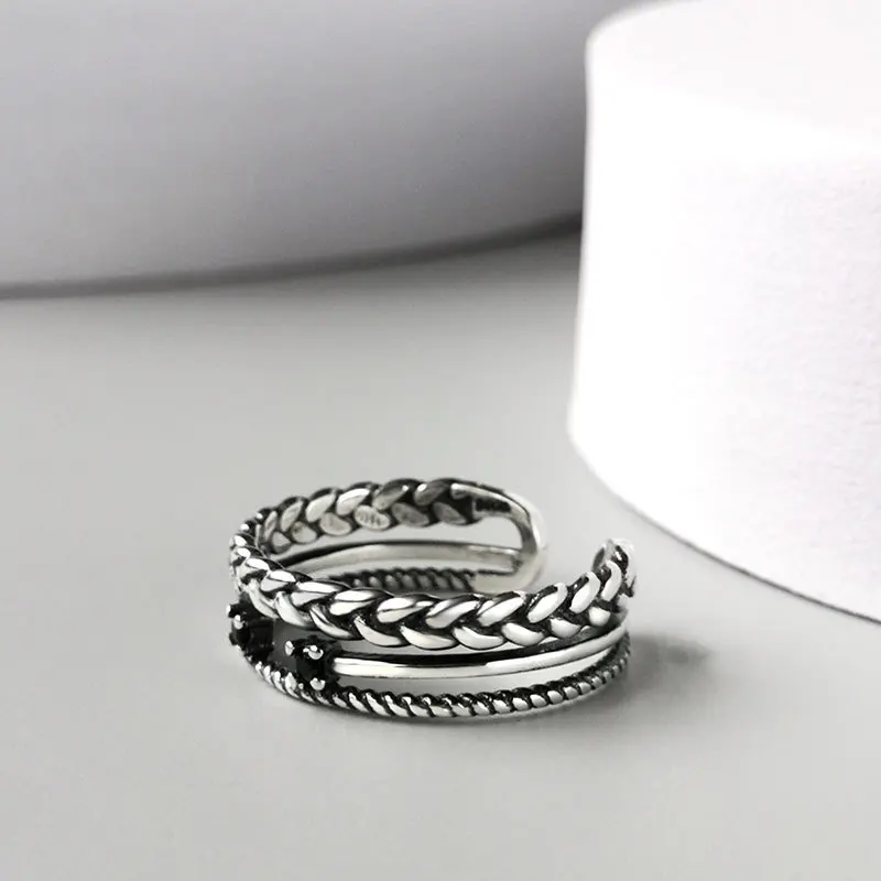 New Fashion Creative Punk Flower Rings Vintage Jewelry Gifts For Women Accessories Ring for Men Trendy Alloy Ring Silver Color - 3