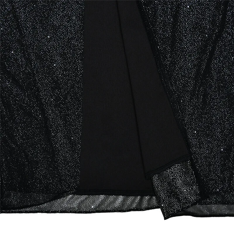 Fantoye Glitter Helle Seide Funkelnden Frauen Maxi Kleid Schwarz Sexy Liebsten Abendkleid Herbst Neue Elegante Party Clubwear 2024 – Detail 8