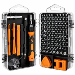 Advanced 115 - in - 1 Magnetic Precision Screwdriver Set with Extension & Flexible Shaft (Orange)