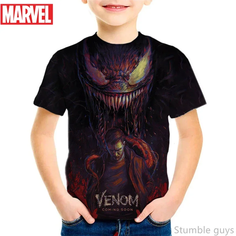 2026 Boys Venom Patch Detail T-Shirt Ages 3-14 Marvel Superhero Short Sleeve Casual Tees, view 5