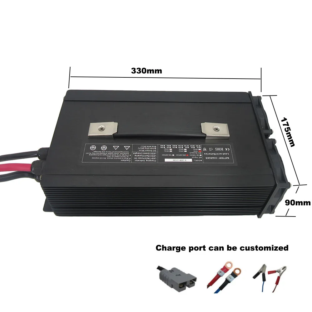 2500W 72V 30A LiFePO4 Lithium Lead Acid Fast Charger 20S 84V 24S 87.6V 88.2V RV EV Power Forklift Battery Charger