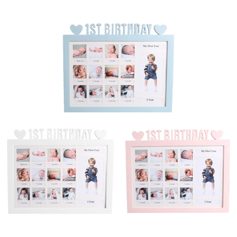 

M76C for Creative First Year Photo Moment Baby Keepsake Frame DIY 0-12 Month Picture Display Plastic Collage Frame for Mom Kids