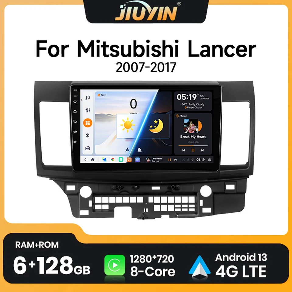 JIUYIN Android 13 Carplay Car Radio for Mitsubishi Lancer 10