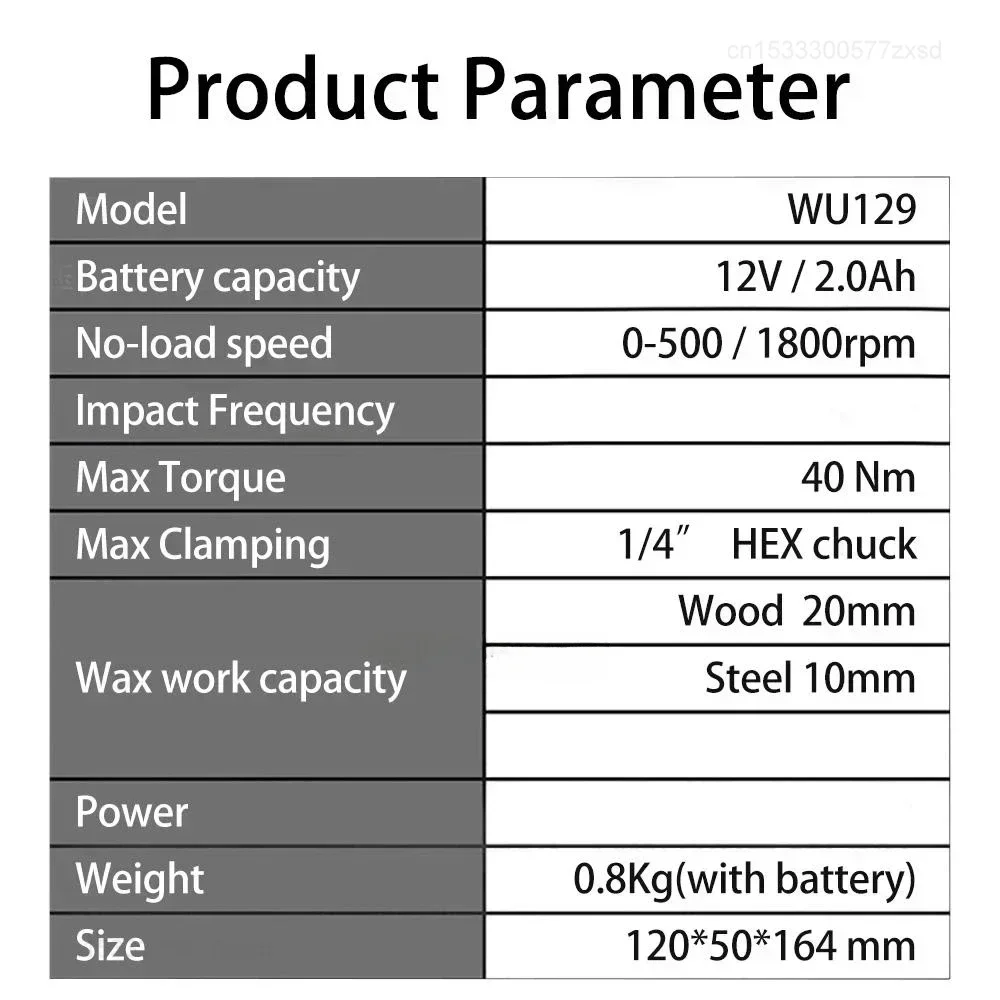 Worx WU129 Cordless Screwdriver Dual Speed 40Nm 12V 1800rpm Brushless Motor Adjustable Torque Wireless Drill Univeral Battery 6
