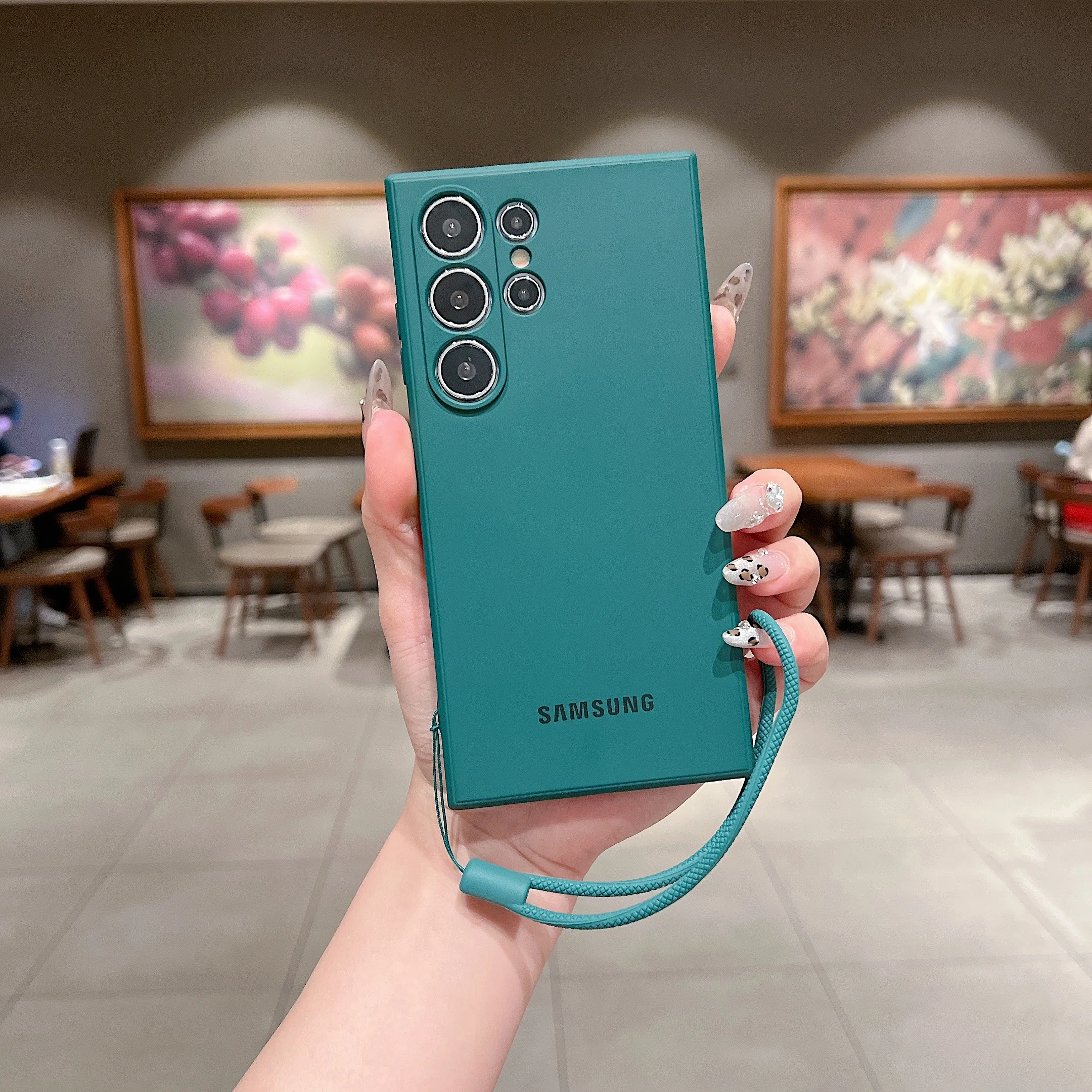 Liquid Silicone Wrist Strap Phone Case with Shockproof Camera Protection
