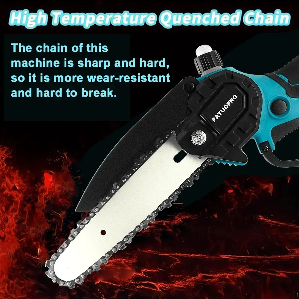 6inch Electric Chainsaw Brushless Cordless Portable Tree Branch Logging Chainsaw Woodworking Garden Tool for Makita 18V Battery