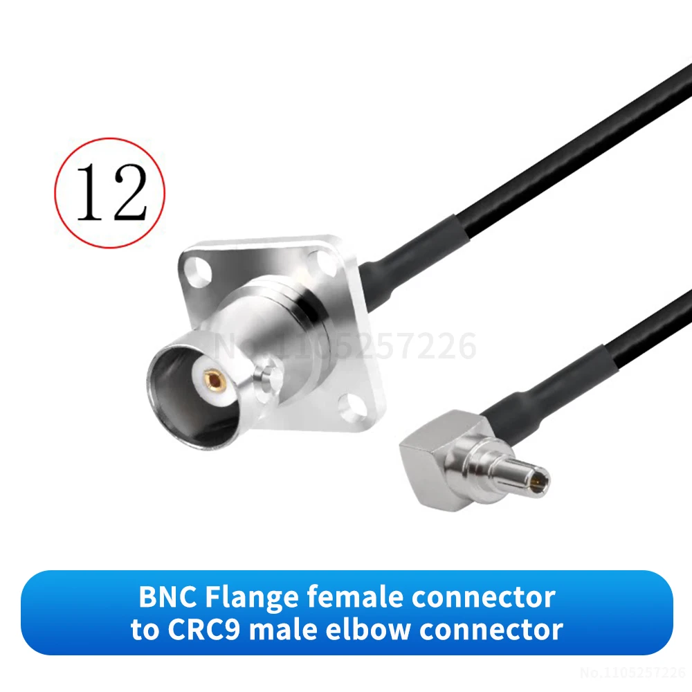 BNC-auf-CRC9-Stecker/Buchse-Verbindungskabel (RG316 schwarzes HF-Adapterkabel) BNC-auf-CRC9-Signalverbindungskabel-Verlängerung (1 Stück)