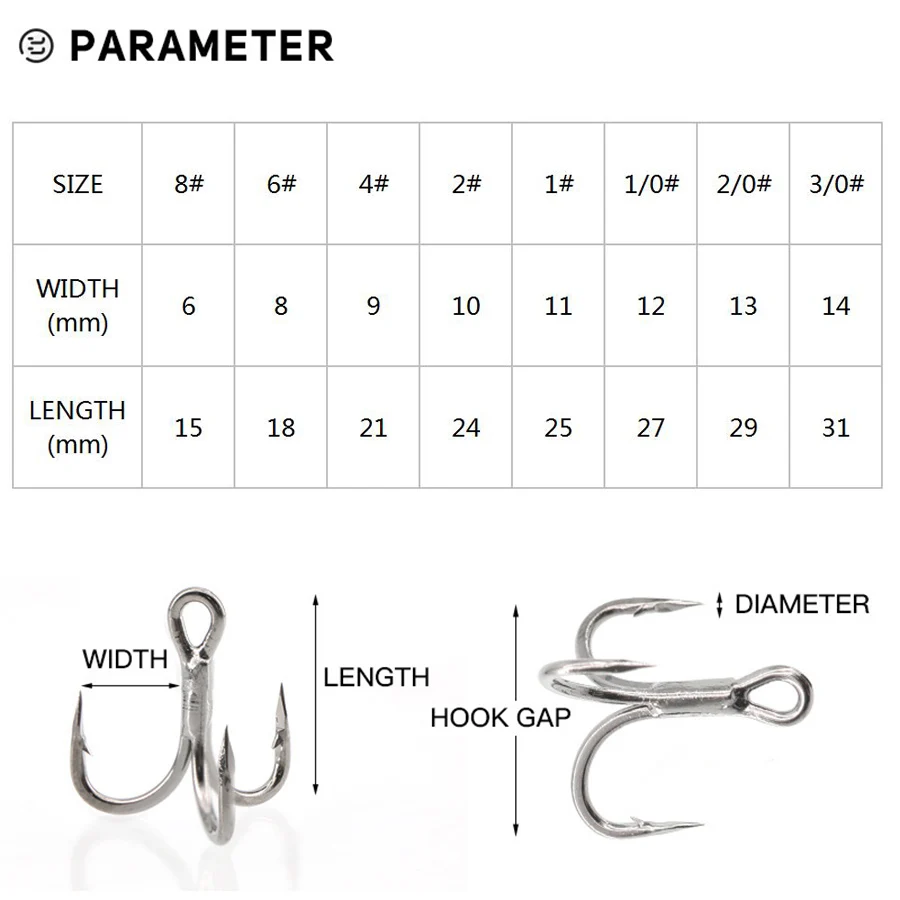  slider image of 6X Fishing Treble Hook