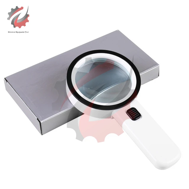 Magnifying Glass with 12 LED Lights, 30X Double Glass Lens Handheld  Illuminated Magnifier Reading Magnifying Glass with for Seniors Read,  Coins