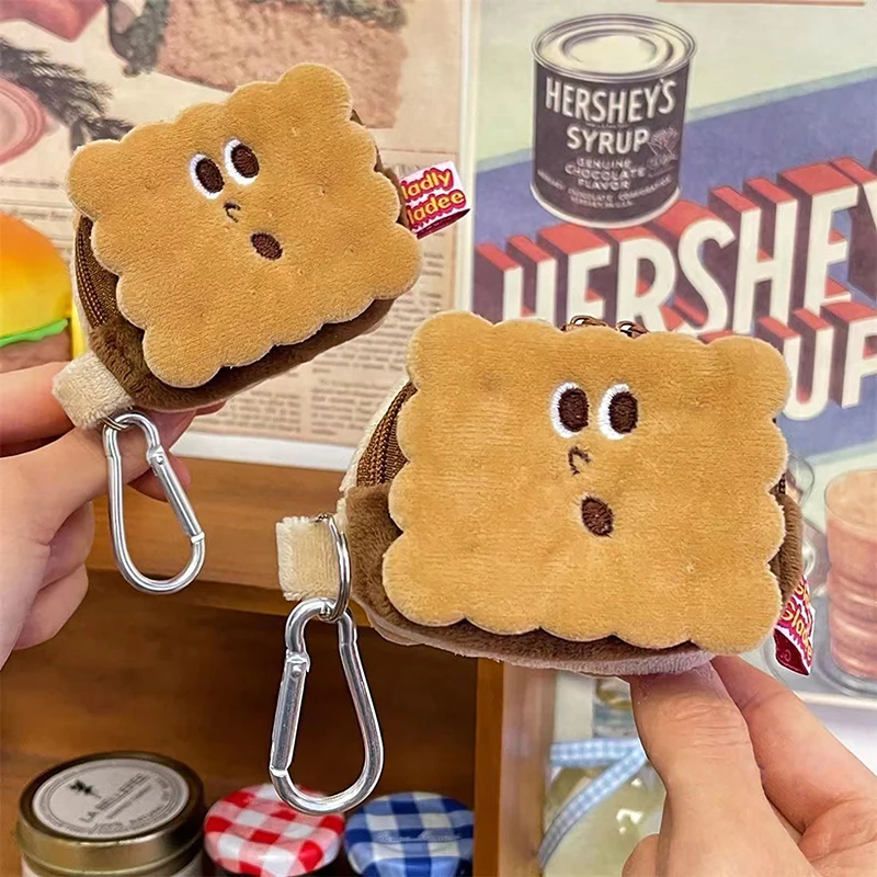 Indulgent Chocolate Biscuit Plush Keychain Pouch