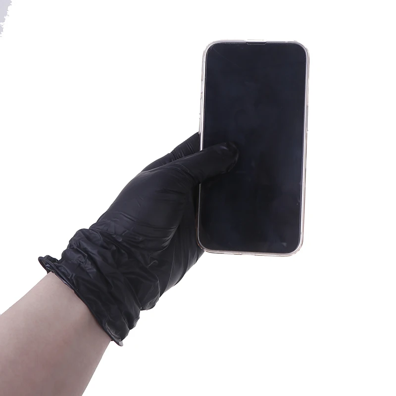 100PCS Gloves Disposible Latex Free Black Nitrile PVC Gloves Housework Cleaning Car Industry Gardening Pet Care Cooking Tools