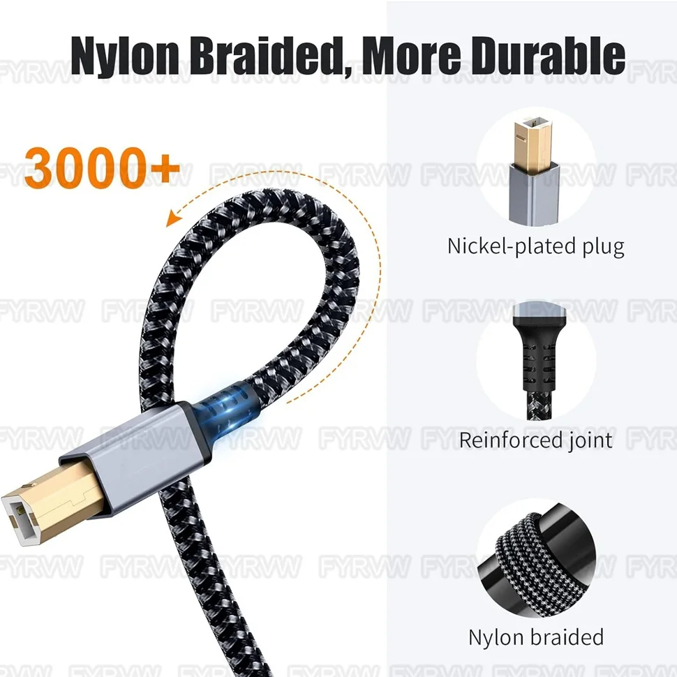 High-Speed USB A to B Printer and Scanner Cable - 3M/5M Lengths Available