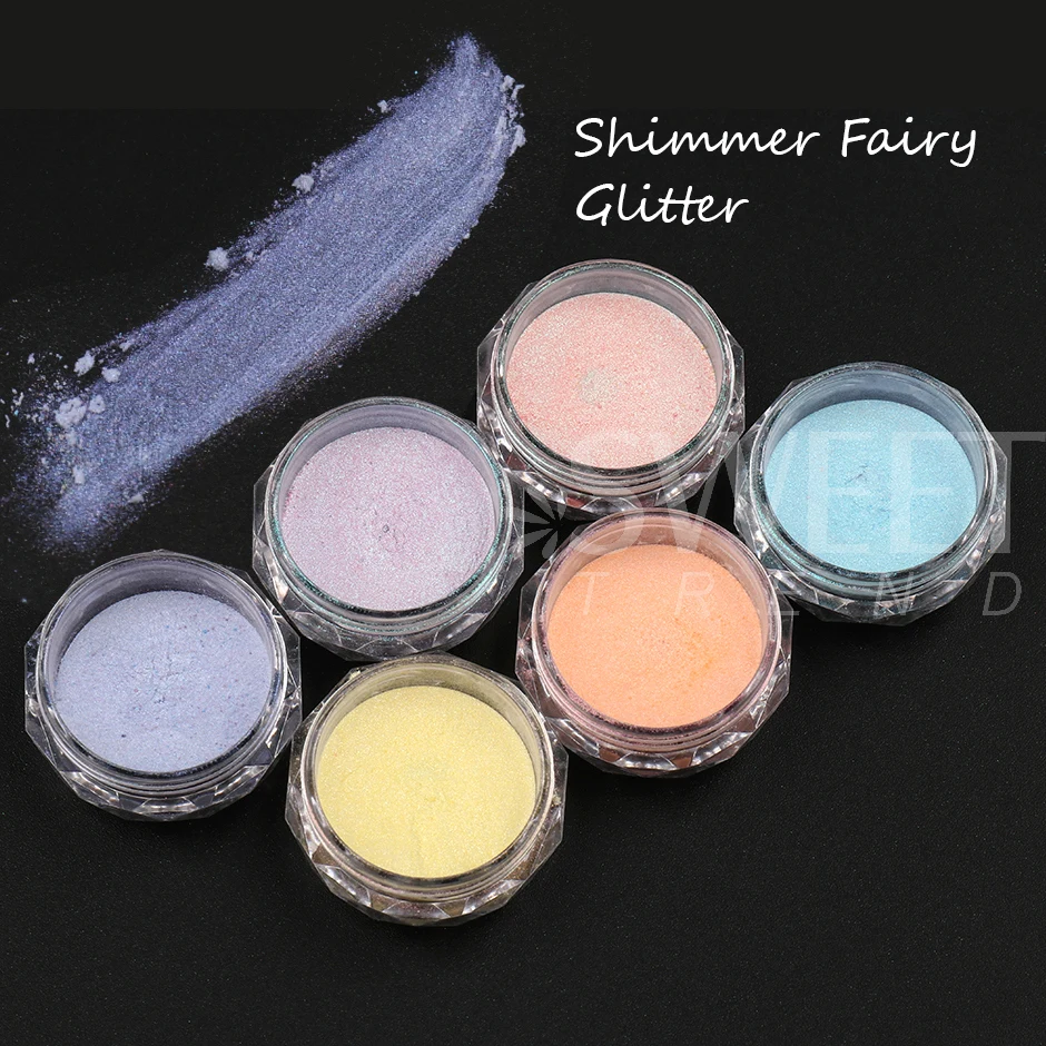Nail Pigment Fairy Aurora Nail Pigment Powder Holographic Fine Chrome Rubbing Dust Shimmer Glitter Mirror Polish Decoration