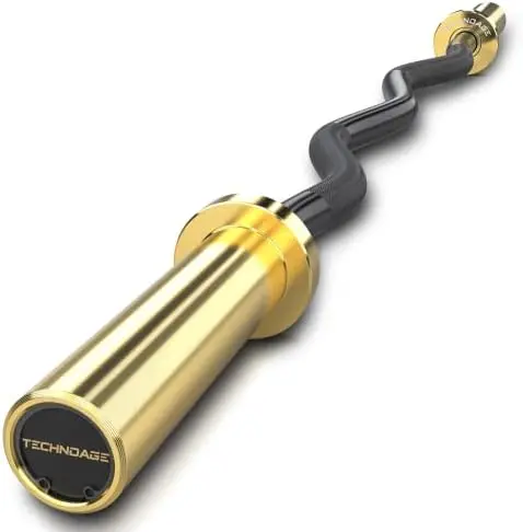 

Стержень EZ Curl Bar, 47 дюймов, стержень Curl Bar (емкость 350 фунтов) 20 фунтов, твердая сталь, хромированная отделка штанга с медным рукавом и подшипником для 2