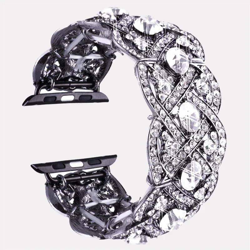 Elegant Diamond Bling Metal Wristband