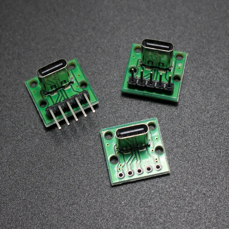 2/5Pcs USB-C Male Female Socket Breakout Board, 5Pin Adapter Module for DIY Projects, Charging and Data Transfer Applications image 4