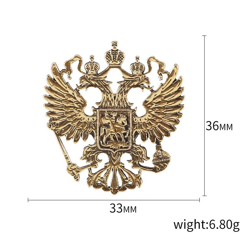 Broche Águila Doble Cabeza Rusia - Insignia Vintage De Aleación Para Solapa, Chaquetas Y Bolsos | Plata U Oro Antiguo