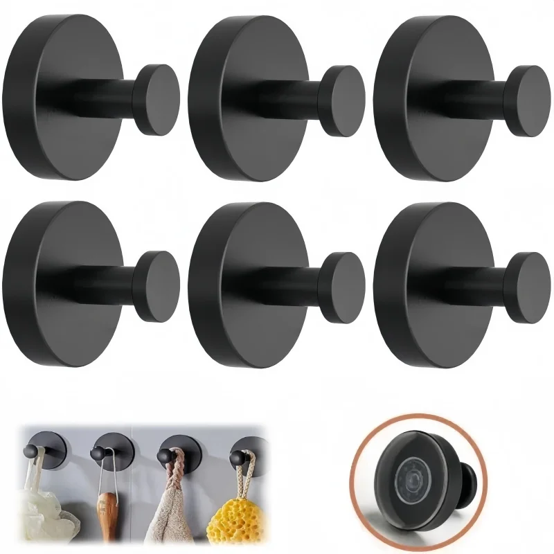 Suction Cup Hooks Towel Coat Bath Robe Hook Wall Mount Waterproof Holder Suitable for Bathroom Kitchen Glass Door Mirror Tile