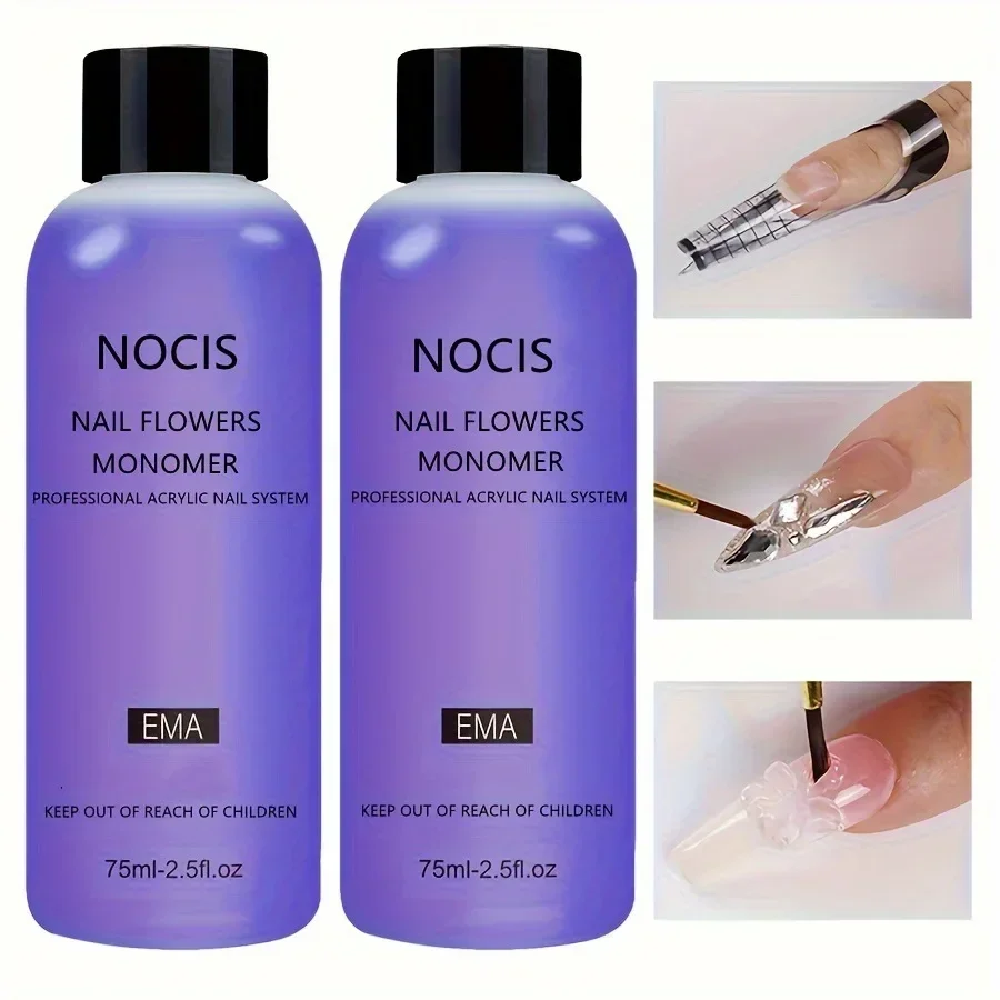 Icey Beauty 75ml Nail Crystal Liquid EMA Acrylic Crystal Powder Nail Monomer Flowers Professional Acrylic Liquids