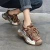 5cm Pigskin Genuine Leather Synthetic Women Spring Platform Wedge Mixed Color Comfy Shoes Autumn Loafer Chunky Sneaker Vulcanize 6