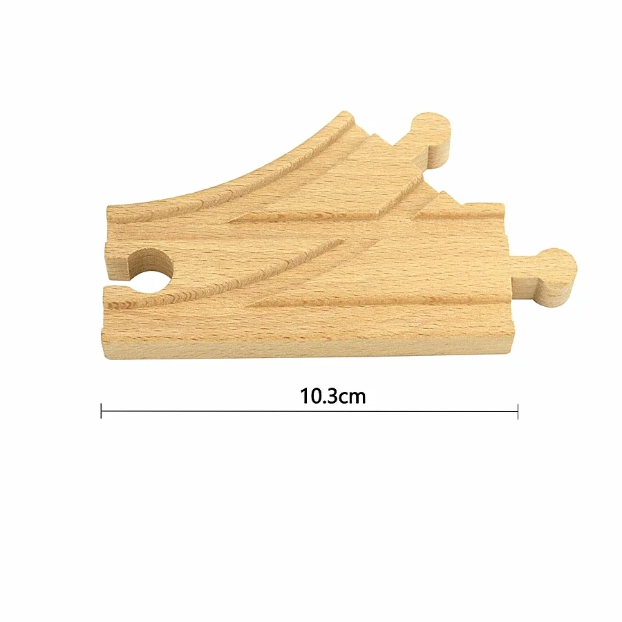 Wooden Train Track Intersection - Star-Shaped Crossroads & Expansion Accessory