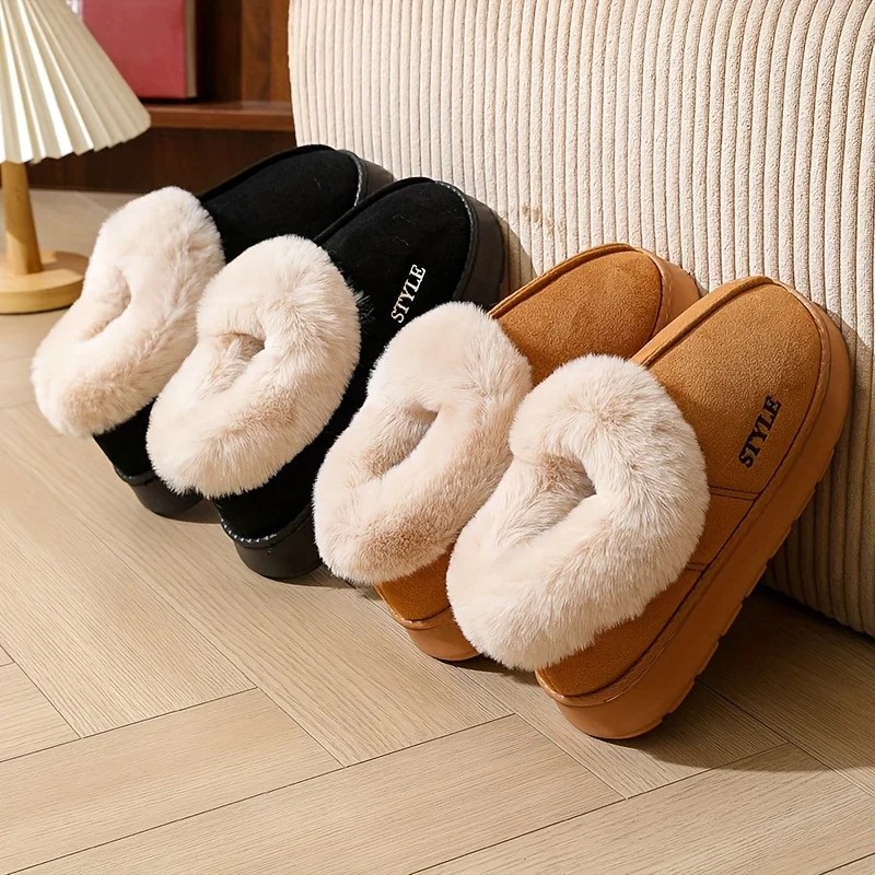 Couple's Luxury Comfortable Warm Fleece Lined Winter Slippers - Elegant, Warm, and Comfortable Thick Sole Indoor 2