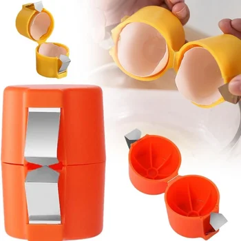 1Pcs New Egg Topper Shell Cutter Beater Raw Egg Cracker Separator Filter Egg Opener Yellow/Orange/Rose red Kitchen Baking Tools