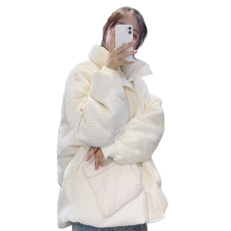 

Nice New Women Down Cotton Jacket Winter Short Stand Collar Student Bread Clothes Ladies Warm Down Cotton Parkas