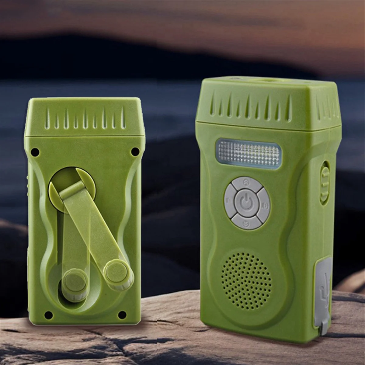 BAAU Multi Functional Hand-Powered Flashlight Outdoor Emergency Lighting Lamps with Radio Floodlight