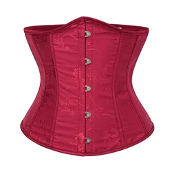 Elegant Wine Red Underbust Corset for Waist Training - Gothic Fashion (Wine Red)