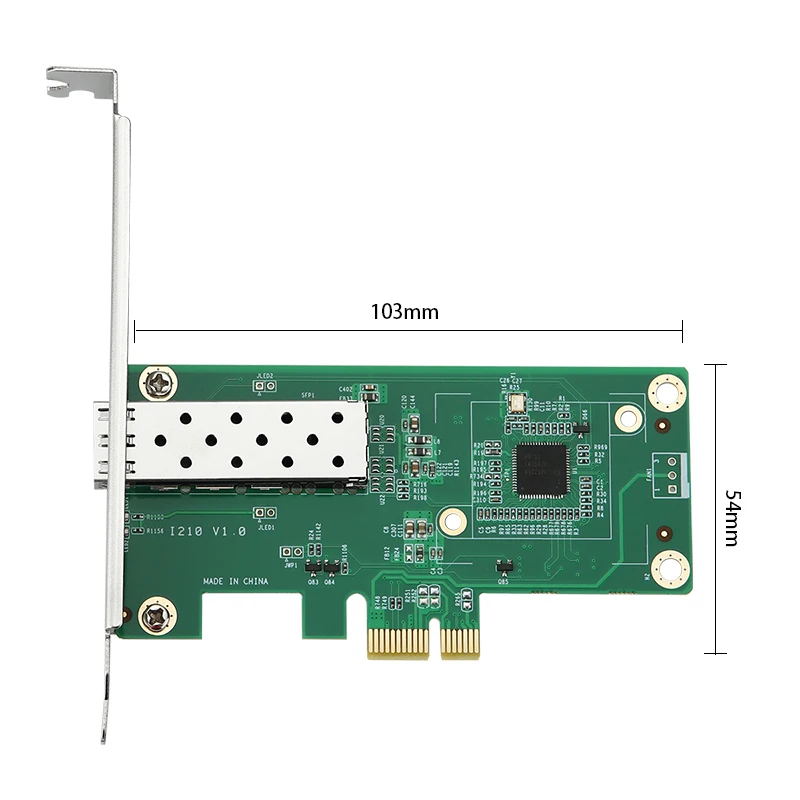 Intel 네트워크 카드 PCI Express x1-SFP 파이버 NIC 1000Mbps 기가비트 이더넷 Lan 카드(서버 데스크탑용 Intel I210 칩용)