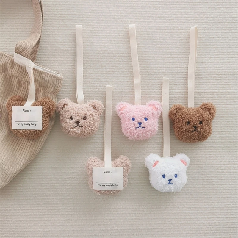 

Delightful Bear Plush Bag Charm Personalized Baby Name Tags Key Holder for Child