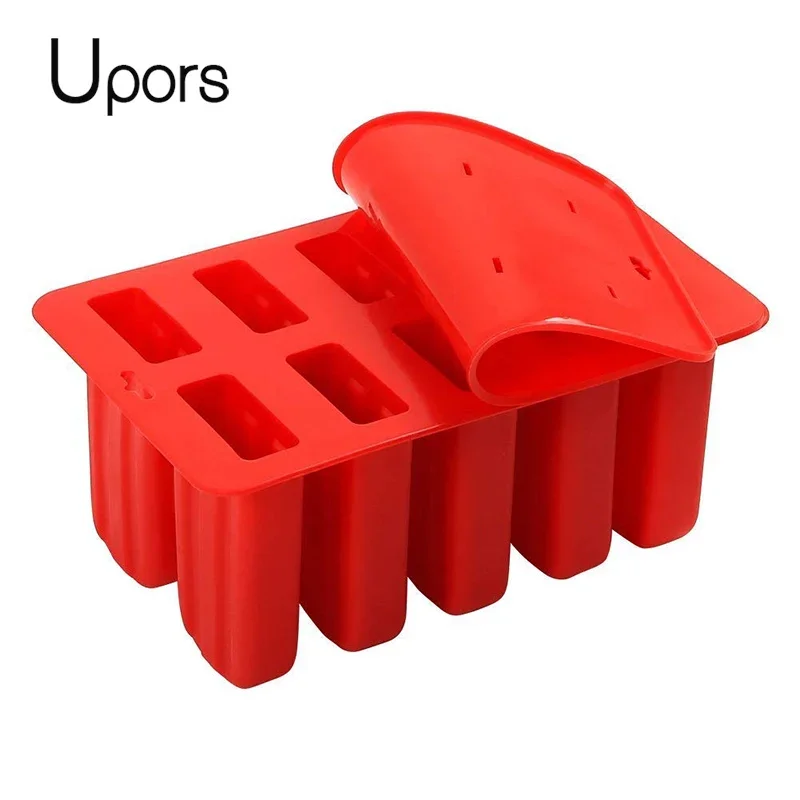 UPORS 4 10 Cavity Popsicle Silicone Molds Food Grade Homemade Kitchen  Silicone Popsicle Mold Frozen Ice Pop Cream Maker BPA Free