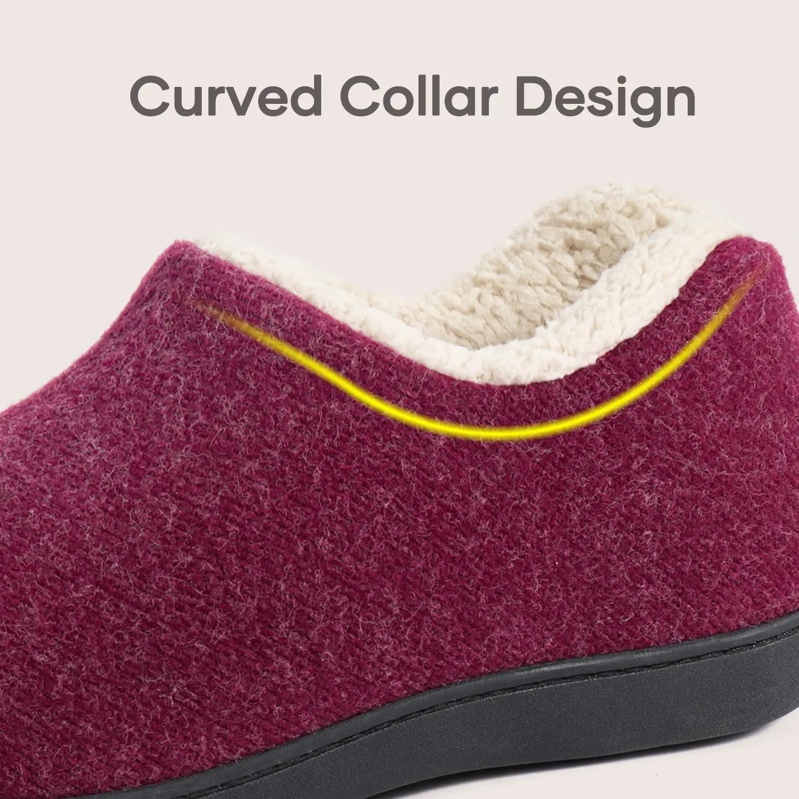 Shevalues Winter-Innenschuhe aus Baumwolle für Damen, gemütliche Kunstplüsch-Hausschuhe für Zuhause, klassische, geschlossene, warme, rutschfeste Gummisohle – Detail 14