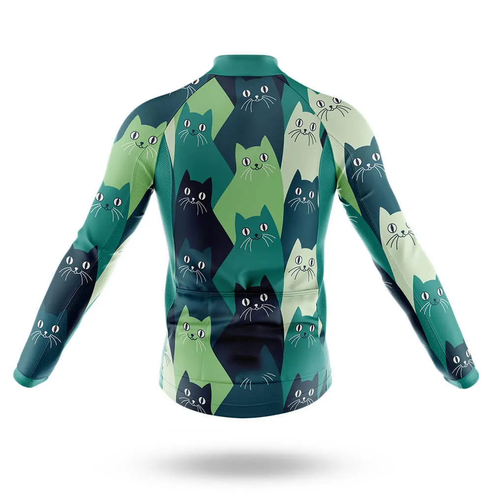 Cycling Jersey Men CARTOON CAT Bike Tops MTB Bicycle Shirt Mountain Road Riding Clothing Summer Long Sleeves Cycling Jacket - 2
