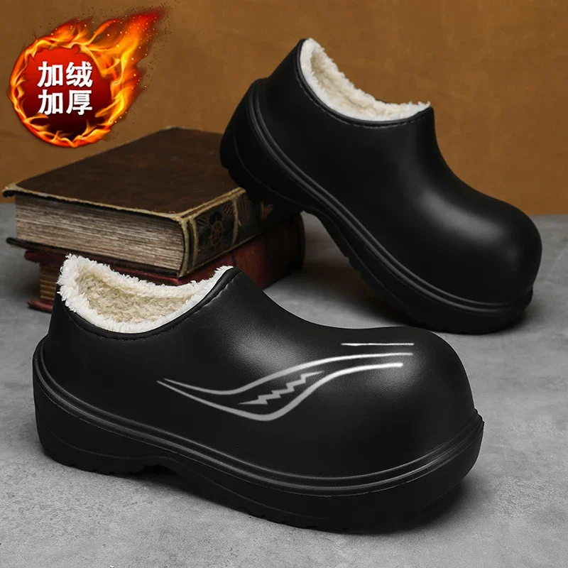 Men Women Warm Slipper EVA Short Plush Fur Indoor Flip Flop Non-Slip Waterproof Casual Outdoor Slipper For Couple 2025 Winter