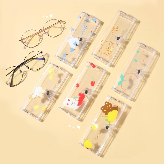 Cute Glasses Case Box Transparent Carry Box Eyewear Sunglasses Hard  Accessoires