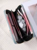 New fashion solid color PU wallet girls zipper print clutch bag temperament simple sewing line coin purse 5