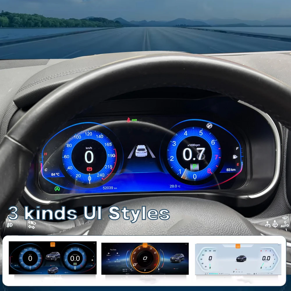 Pantalla HD de 12.3” para Panel de Instrumentos Digital, Compatible con Renault Koleos, Megane 4, Samsung SM6, Talisman 2016-2019, Velocímetro, CarPlay/Auto 4